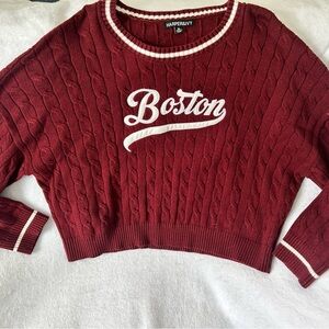 Girls’ Harper & Ivy Boston Cable-Knit Sweater - Burgundy